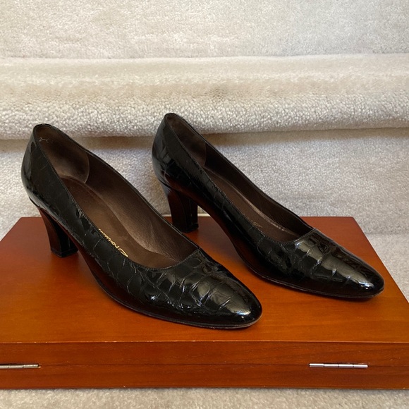 thomas wallace leather croc embossed pumps 8.5 N - Picture 3 of 12